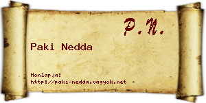 Paki Nedda névjegykártya